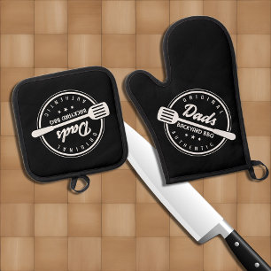 Dad's Original Backyard BBQ Authentic Logo Oven Mitt & Pot Holder Set