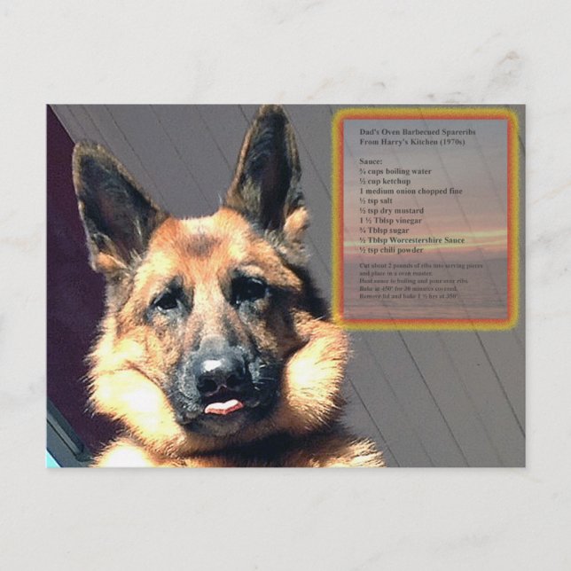 Dad's Oven Barbecue Spareribs Recipe Postcard (Front)