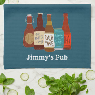 Dad's Pub Personalised Kitchen Towel