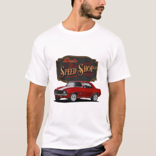 Dad's Red Muscle Car Speed Shop T-Shirt