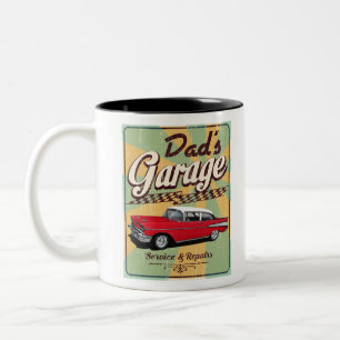 Dad's Retro Bel Air Garage Two-Tone Coffee Mug