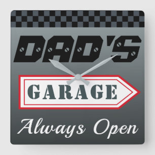Dad's Retro Garage Sign Wall Clock Gift