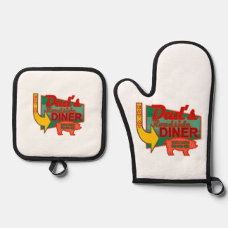 Dad's Roadside Diner Oven Mitt & Pot Holder Set