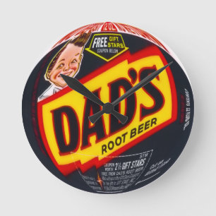 Dad's Root Beer Round Wall Clock
