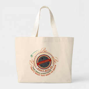 Dad's Rules Circular Badge Large Tote Bag