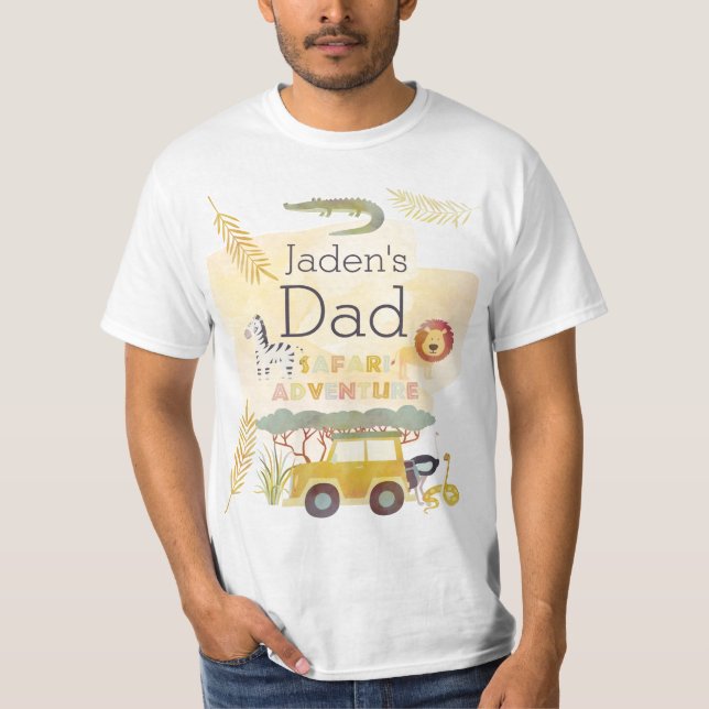 Dad's Safari Adventure Birthday Party T-Shirt (Front)