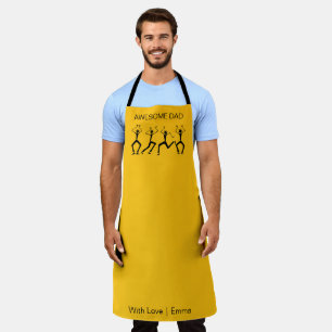 Dad's Silhouette Happiness Party Dancers  Apron