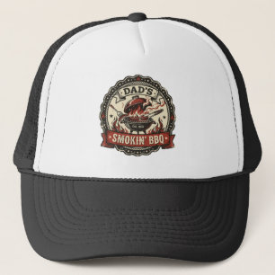 Dad's Smokin' BBQ Vintage Grill Trucker Hat