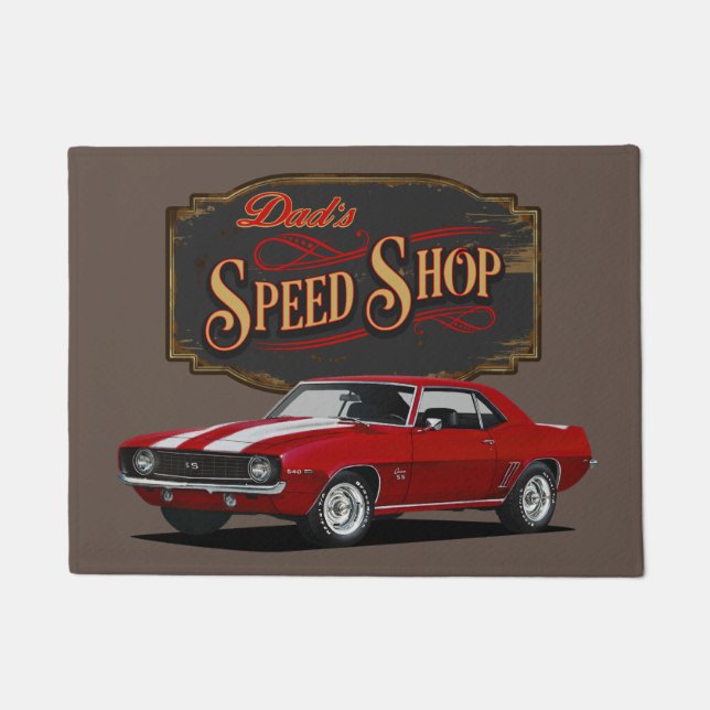 Dad's Speed Shop Doormat (Front)