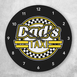 Dad's Taxi Large Clock