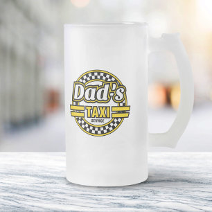 Dad's Taxi Service Frosted Glass Beer Mug