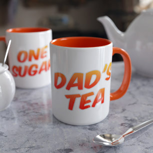 Dad's Tea One Sugar Two Tone Orange Mug