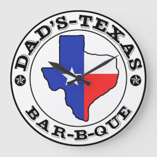 Dad's Texas Barbecue by Mini Brothers Large Clock