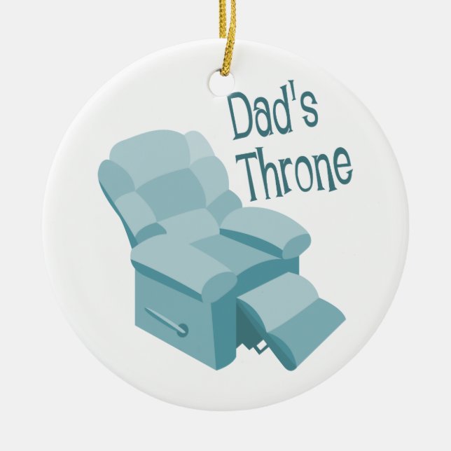 Dad's Throne Ceramic Tree Decoration (Front)