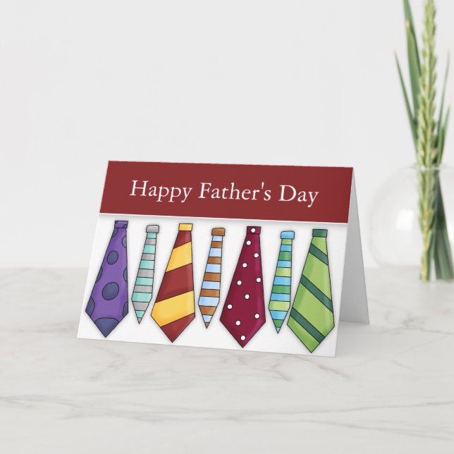 Dad's Ties 2 Father's Day Blank Greeting Card (Front)
