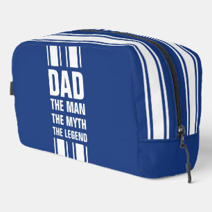Dad's White Racing Stripe Race Blue Overnight Bag