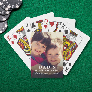 Dad's Winning Hand Photo Playing Cards