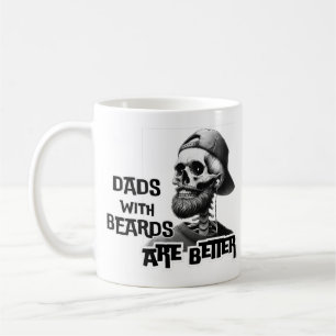 Dads with Beards are Better Funny Skeleton Fathers Coffee Mug