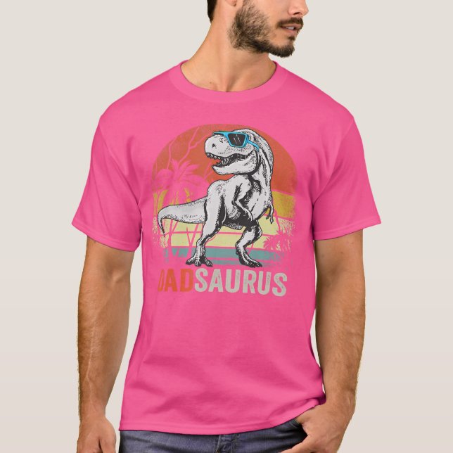 Dadsaurus Dinosaur Dad Saurus T Rex Daddy Papa T-Shirt (Front)