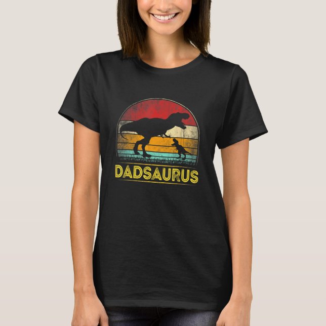 Dadsaurus T Rex Dinosaur Dad Saurus Family Matchin T-Shirt (Front)