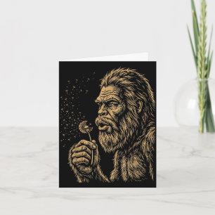 Dadsquatch bigfoot blowing dandelion vintage card