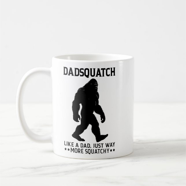 Dadsquatch Funny Bigfoot Father's Day Gift Coffee Mug (Left)