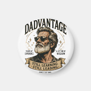 DADVANTAGE Still Learning Still Leading Retro Dad Magnet