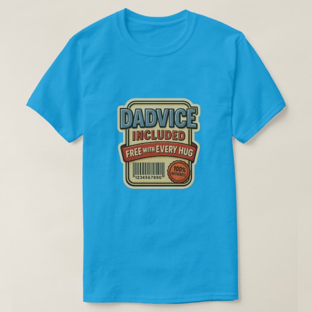 Dadvice Included Funny Label Parody Tee (Design Front)