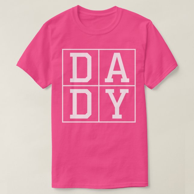 DADY Cute Square Box Letter Print Design T-Shirt (Design Front)
