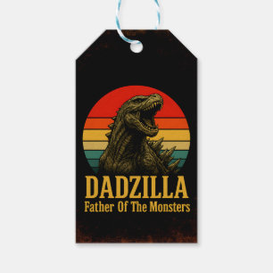 Dadzilla Father Of The Monsters Fathers Day Gift Tags