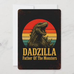 Dadzilla Father Of The Monsters Fathers Day Invitation