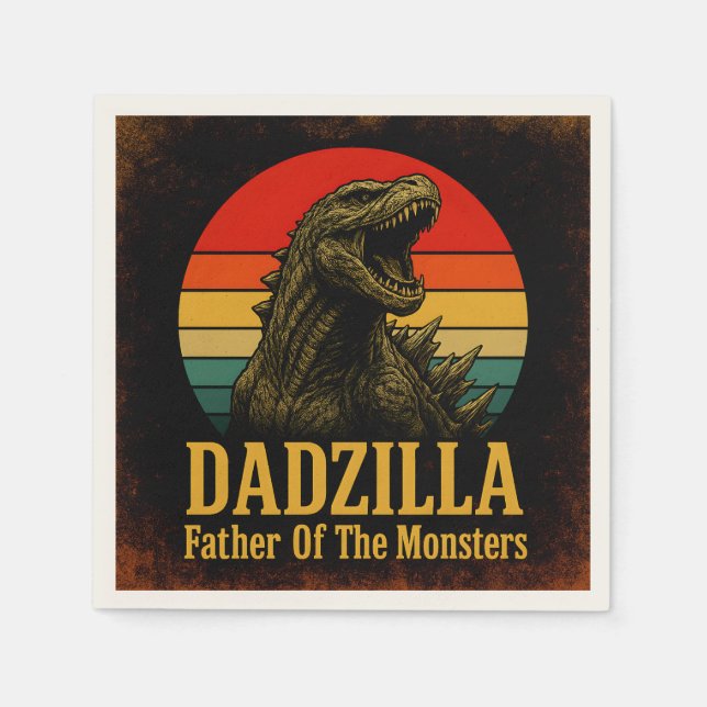 Dadzilla Father Of The Monsters Fathers Day Napkin (Front)