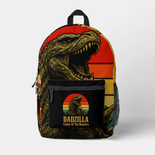 Dadzilla Father Of The Monsters Fathers Day Printed Backpack