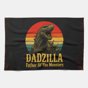 Dadzilla Father Of The Monsters Fathers Day Tea Towel