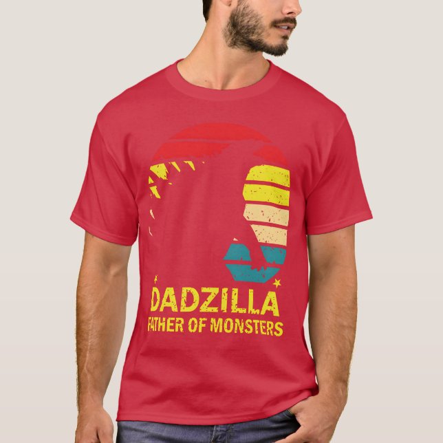 Dadzilla Father Ofhe Monsters Retro Sunset retro T-Shirt (Front)