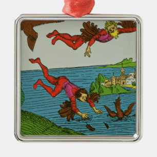 Daedalus and Icarus, 15th century Metal Tree Decoration