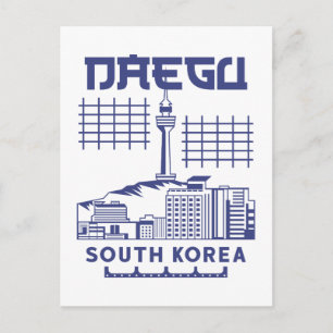Daegu South Korea Modern Skyline Graphic Design Postcard