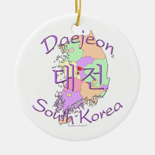 Daejeon South Korea Ceramic Tree Decoration (Front)