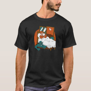 Daemon Hiding under a kids bed Cool Retro Story T-Shirt