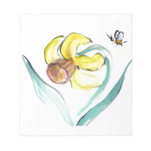 Daffodil and Buzzin Bee, Sumi-e Notepad