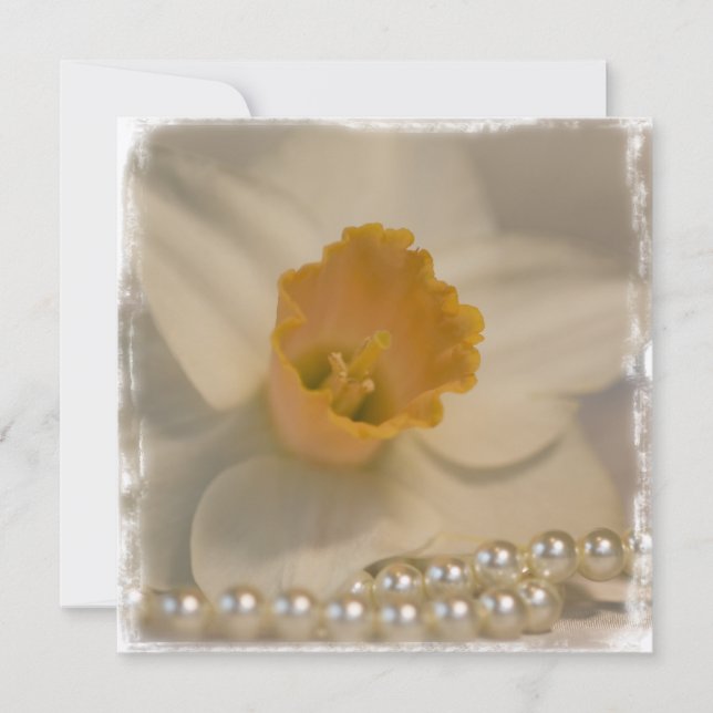 Daffodil and Pearls Wedding Invitation (Front)