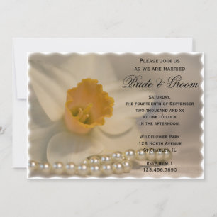 Daffodil and Pearls Wedding Invitation