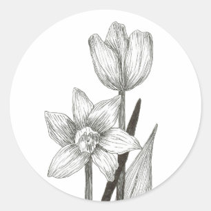 Daffodil and Tulip sticker