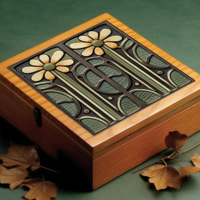 Daffodil Art Deco Floral Wall Decor Art Nouveau Tile (Creator Uploaded)