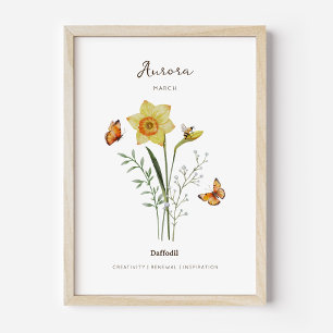 Daffodil Birth Month Flower Poster