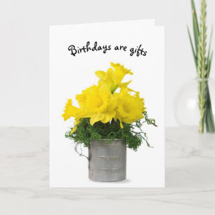 Daffodil Birthday Bouquet  Card