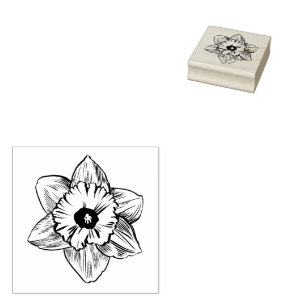Daffodil Blossom Spring Flower  Rubber Stamp