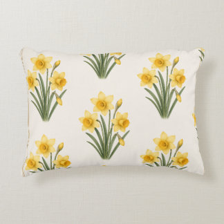 Daffodil Botanical, March Birth Flower Decorative Cushion