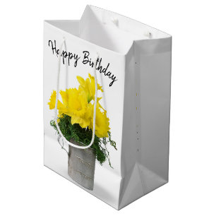 Daffodil Bouquet Birthday Medium Gift Bag