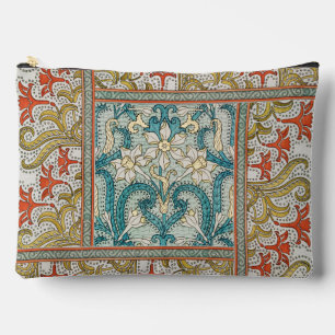 Daffodil chintz art nouveau flower wallpaper accessory pouch